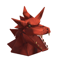 The origami dragon head from Paper Siege